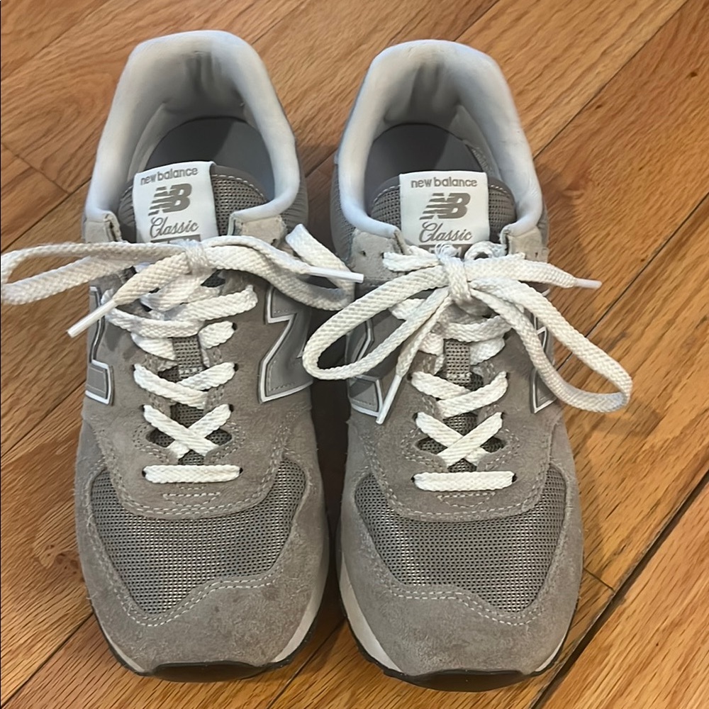 New Balance Classic 574 Gray and White Sneakers